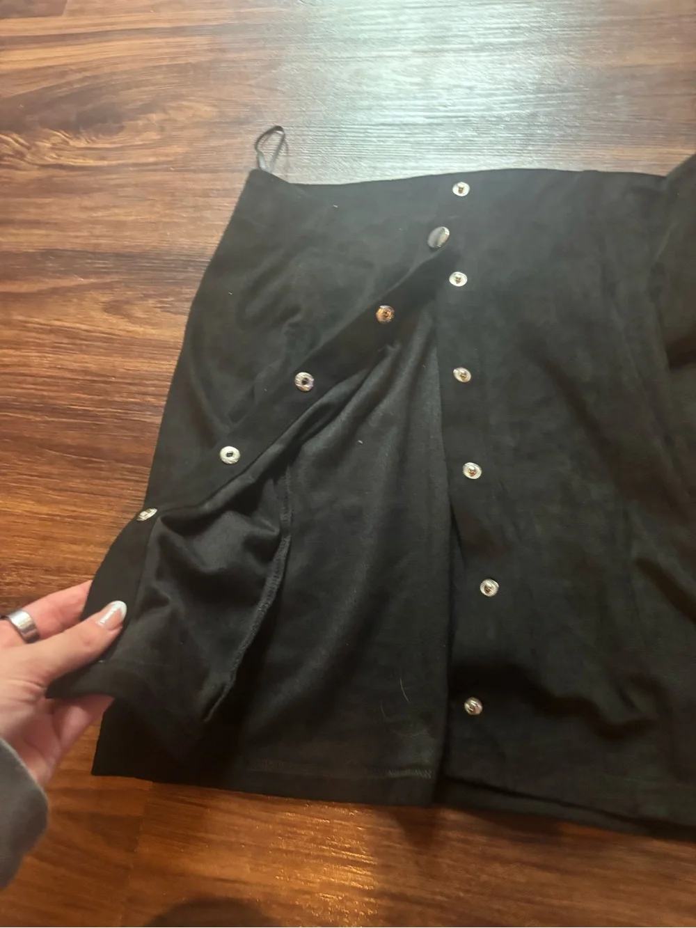 Classic Black Button-Front Women's Skirt - Picture 5 of 5